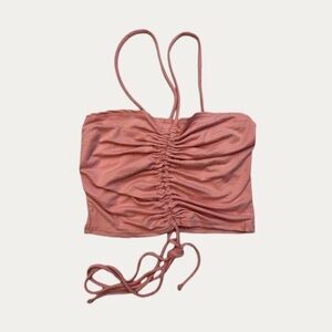 Top Chic Pink Ruched Crop Top